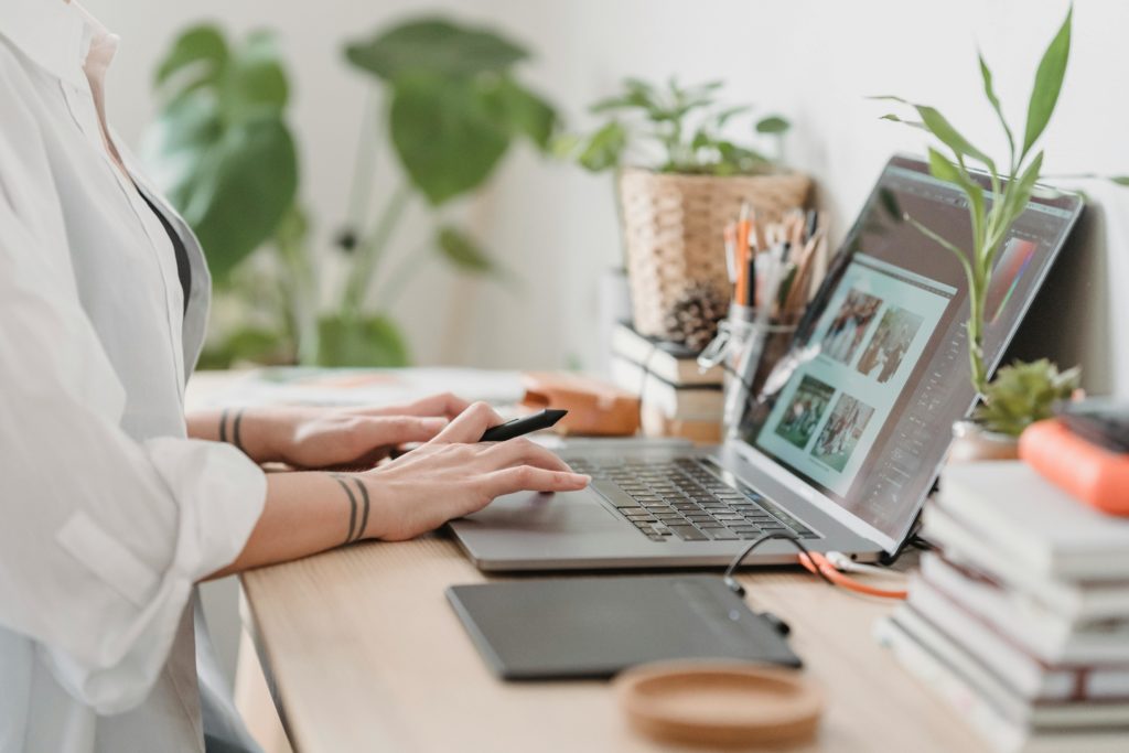 Woman working on tax